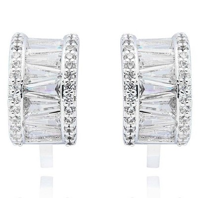 Equilibrium Baguette Creolen versilbert Ohrclips 359533