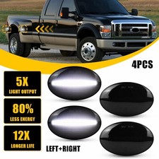 4pcs Led Side Marker Lights White Lamps For 1999-2010 F350 F450 F550 Dually Bed