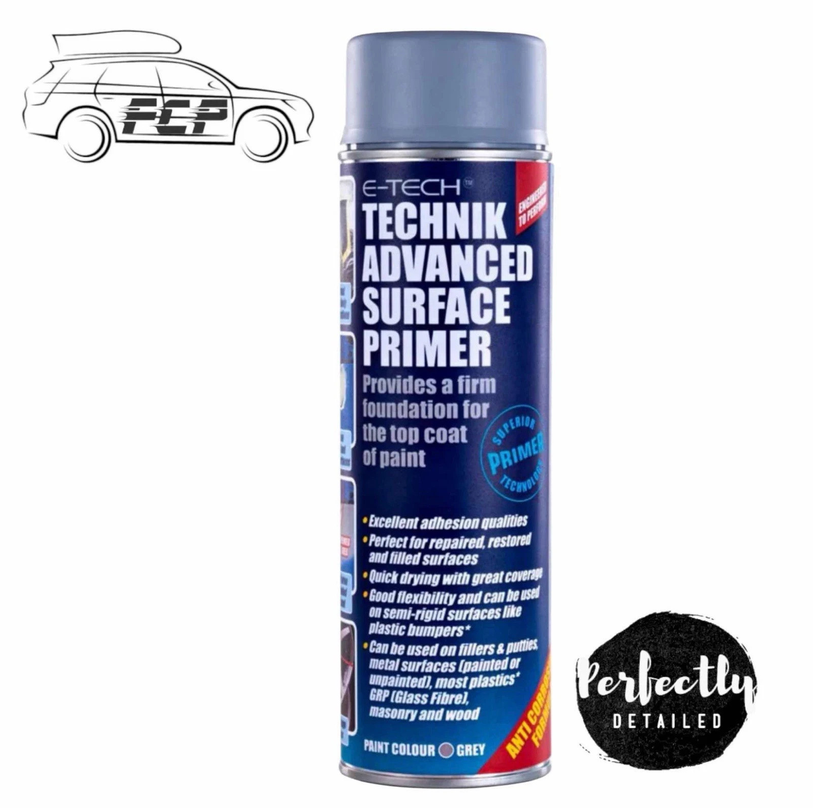 E-Tech Technik Advanced Surface Primer 500ml Can Undercoat - Grey Primer