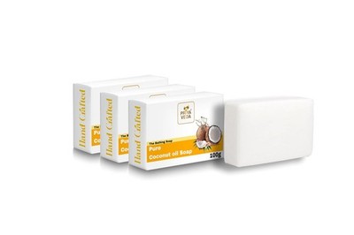 Priya Veda Reines Kokosnussöl Seife Für Strahlende Haut 100g Pro Set Mit 3 Stück
