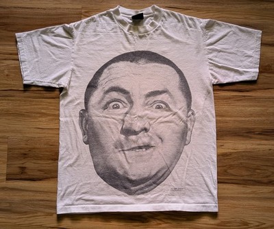 Vtg 1990s Three Stooges Curly Shirt Mens L Changes Tag Big Face Graphic 90s SS