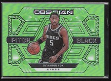 2021-22 Obsidian Pitch Black Electric Etch Green Flood De'Aaron Fox #24 Kings