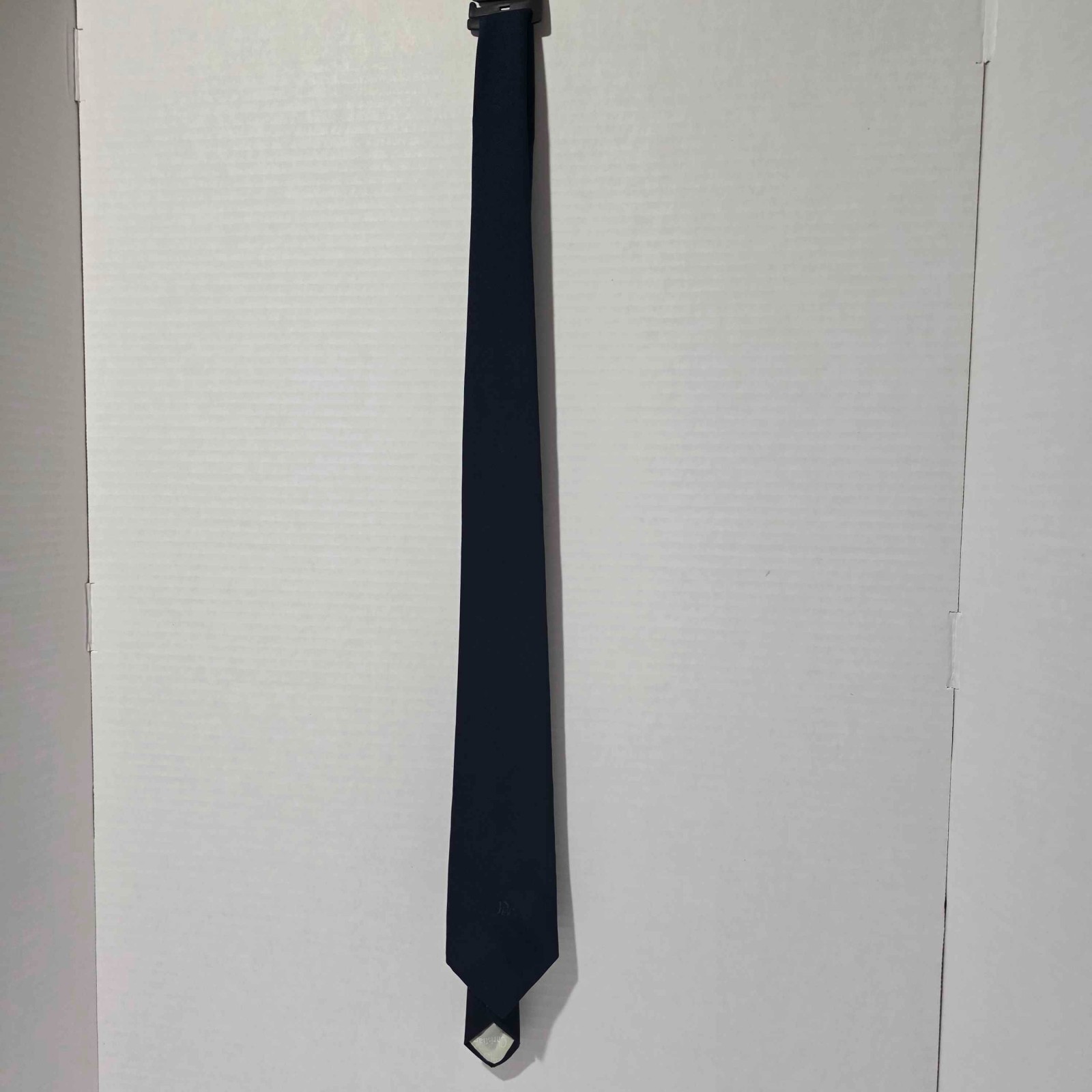 Christian Dior Solid Navy Silk-Blend Tie
