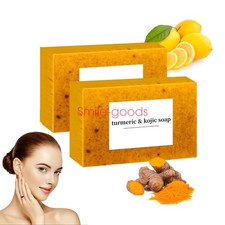 2-Pack Turmeric Glow Soap Bar - Lemon  Kojic Acid, Removing Dark Spots