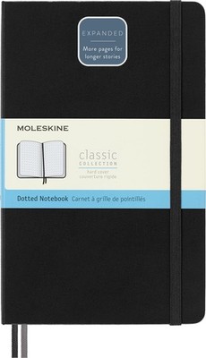 Classic Expanded Notebook Hard Cover Large (5 x 8.25 ) Dotted Black 400 Pages
