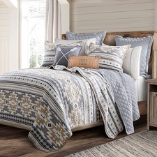 Paseo Road Desert Sage Western Bedding 3 Piece Quilt Set with Pillow Shams, K...