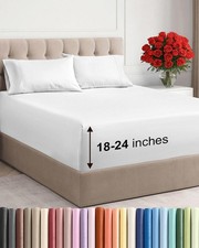 Extra Deep Twin XL Sheet Set - 4 Piece Breathable Cooling Sheets - Hotel Luxur