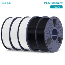 5KG PLA Filament 1.75Mm 5 Roll 1Kg Spool (2.2Lbs) Neatly Wound Filament Fit Most