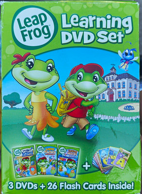 LeapFrog Learning DVD Box Set (3 DVDs + 26 Flash Cards) Children s Education