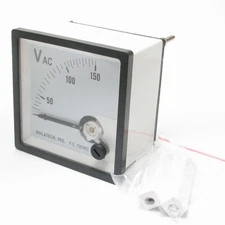 Panel Meter, 0 - 150 Volts AC, Size 72mm x 72mm