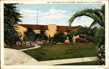 1931 Clara Bow Residence Beverly Hills CA Vintage White Border Postcard