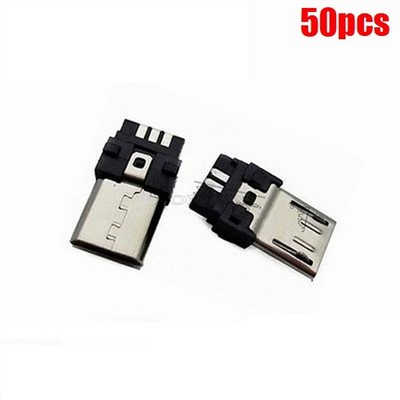 50 Pcs Type B Micro Usb Male 5Pin Jack Connectors Smt Socket Port Pcb Board N hr
