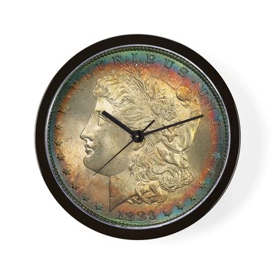 CafePress Toned Morgan Dollar Shop 10" Wall Clock (528908333)