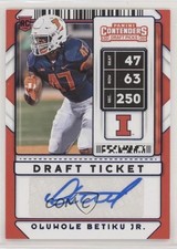 2020 Contenders Draft Picks College Ticket Blue Foil Oluwole Betiku Jr Auto 2h6