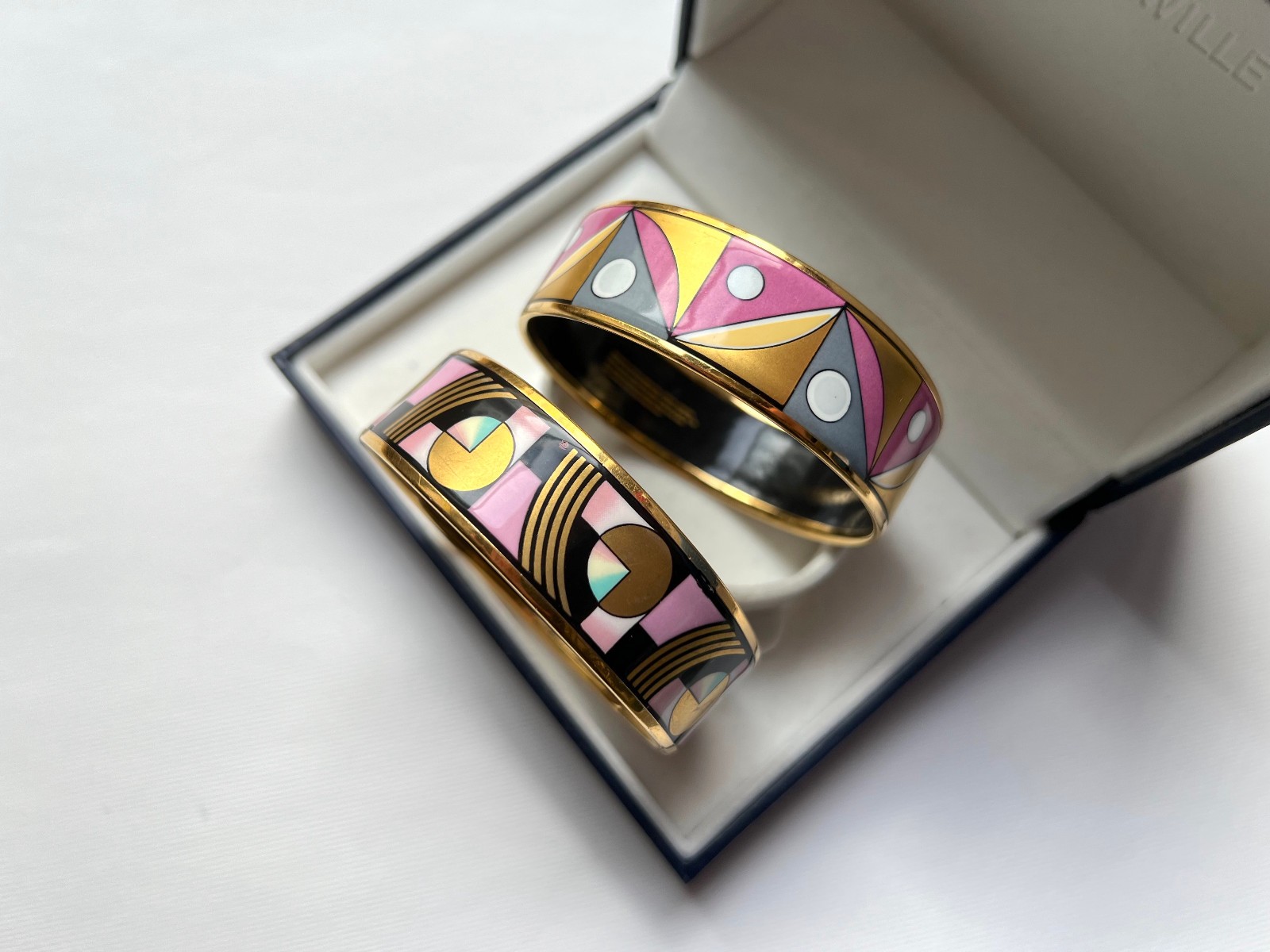 Two MICHAELA FREY WILLE Bangles Bracelets Enamel … - image 4