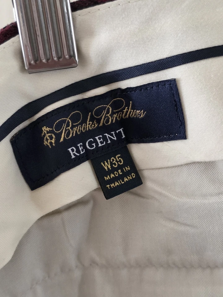 Pantalones de vestir de lana de franela Regent de Brooks Brothers para hombre 35x31,5 negros y rojos a cuadros Foto 3 de 4