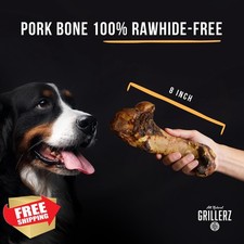 Grillerz Large Pork Bone Rawhide Free Natural Dog Chew Treat