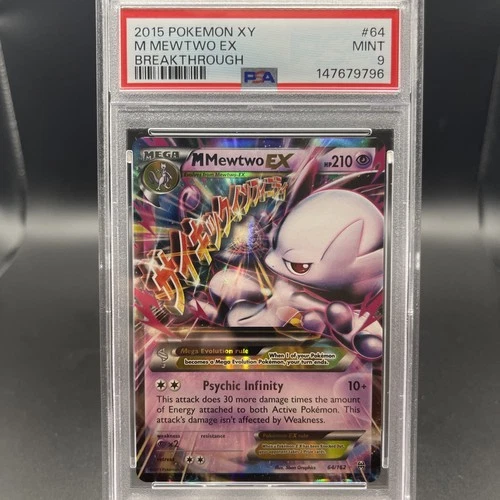 2015 Pokemon XY Breakthrough #64 Mega M Mewtwo EX PSA 9