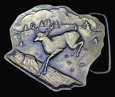 Deer Hunting Bergamot Brass Works Vintage Belt Buckle