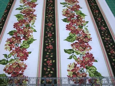 3 Yards Quilt Cotton Fabric - Maywood Studio Lexington Hydrangea Stripe Black