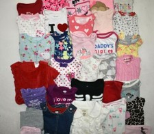 Wholesale Bulk Lot Of 35 Girls 6-12 Month Mixed Season Tops Bottoms Shirts Pants