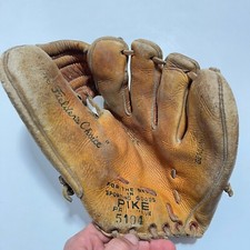 Vintage Cowhide Leather Baseball Glove Mitt PIKE Sporting Goods Fielders Choice