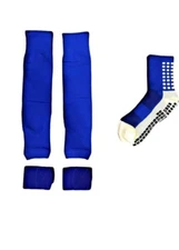 Grip Socks Sock Sleeve Shin Guard Strap For men’s 5-9 and women’s 6-10 Blue NEW