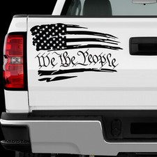 We the People American Flag sticker Allsize Regular Chrome Mirror Vinyl Colors