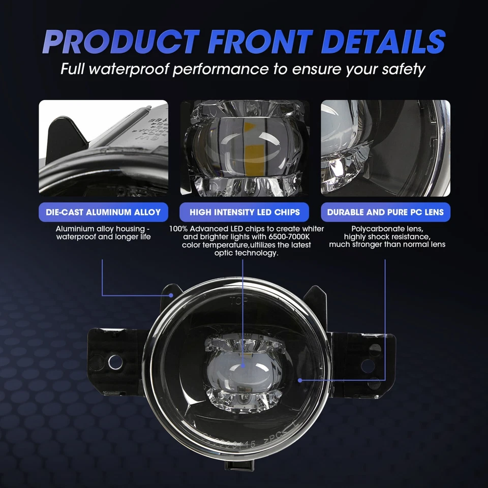 Luzes de neblina de LED para 07-18 Nissan Altima Sedan/ 07-14 Maxima/ 04-19 Sentra-L&R - Imagem 4 de 4
