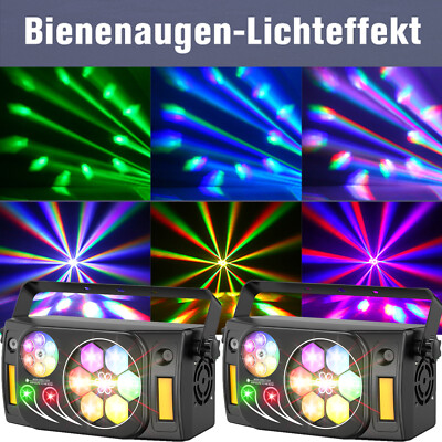 RGBW 2Stk Laser Projektor Strobe Beam Bühnenlicht DJ Lichteffekt DMX Halloween