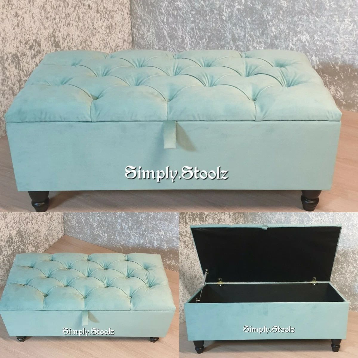Duck egg 2024 blue velvet ottoman