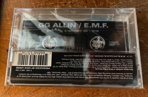 GG ALLIN EMF Eat My Fuc SEALED NEW Original Cassette Tape Black & Blue Records - Picture 2 of 5
