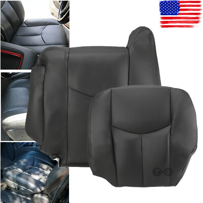 Soillar Front Leather Seat Cover Set – For 2003-2006 GMC Sierra 1500/2500, Chevy Silverado & Avalanche – Dark Pewter Gray (692)