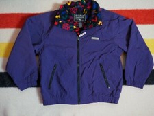Eddie Bauer Geometric Purple Fleece Lined Zip Outdoor Jacket Youth M Medium EUC