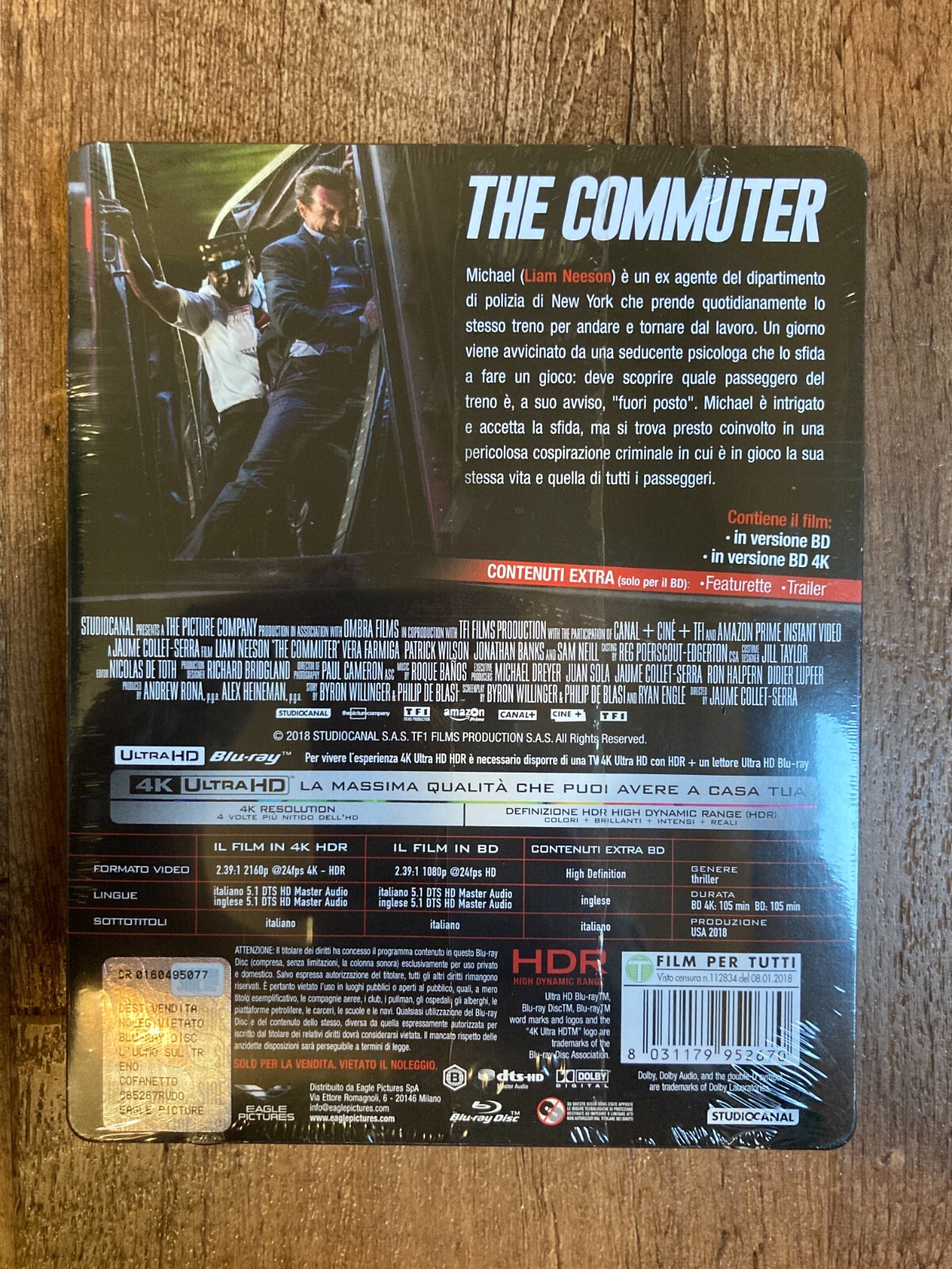 The Commuter 4k Ultra HD Blu-ray Steelbook Limited Edition IMPORT  