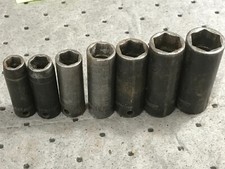 Snap On 3/8 deep impact sockets. 7 pcs. 3/8-3/4.   wso