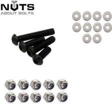 M4 M5 M6 M8 M10 BLACK SOCKET BUTTON DOME BOLT HIGH TENSILE ZINC NYLOC NUT WASHER