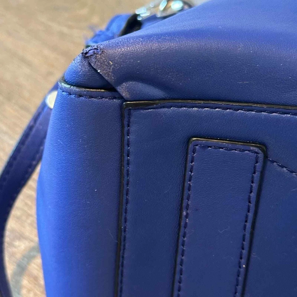 Milly satchel purse crossbody blue large zipper pockets handle - Image 4 of 4