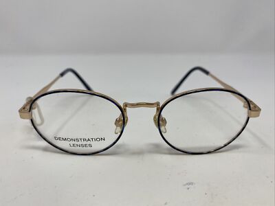 Eye Q LAUREL AQUA 45-16-125 Blue/Gold Metal Full Rim Eyeglasses Frame B405