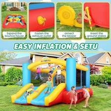 Inflatable Bounce House 12FT 9FT Jumping Castle for Kids w/Double Slide Blower  