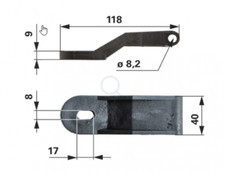 Steyr Scharnier Lang Kunststoff Front Heckscheibe 8000 SK1 & RS2 & 900 Serie 942