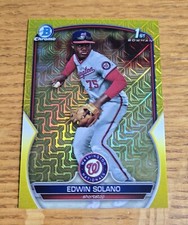 Edwin Solano 2023 Bowman Chrome 1st Bowman Mega Box Refractor Yellow /75