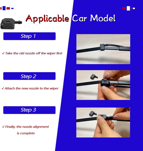 Boquillas de lavado de parabrisas delantero de coche brazo limpiaparabrisas chorros montados repuesto universal - Imagen 6 de 7