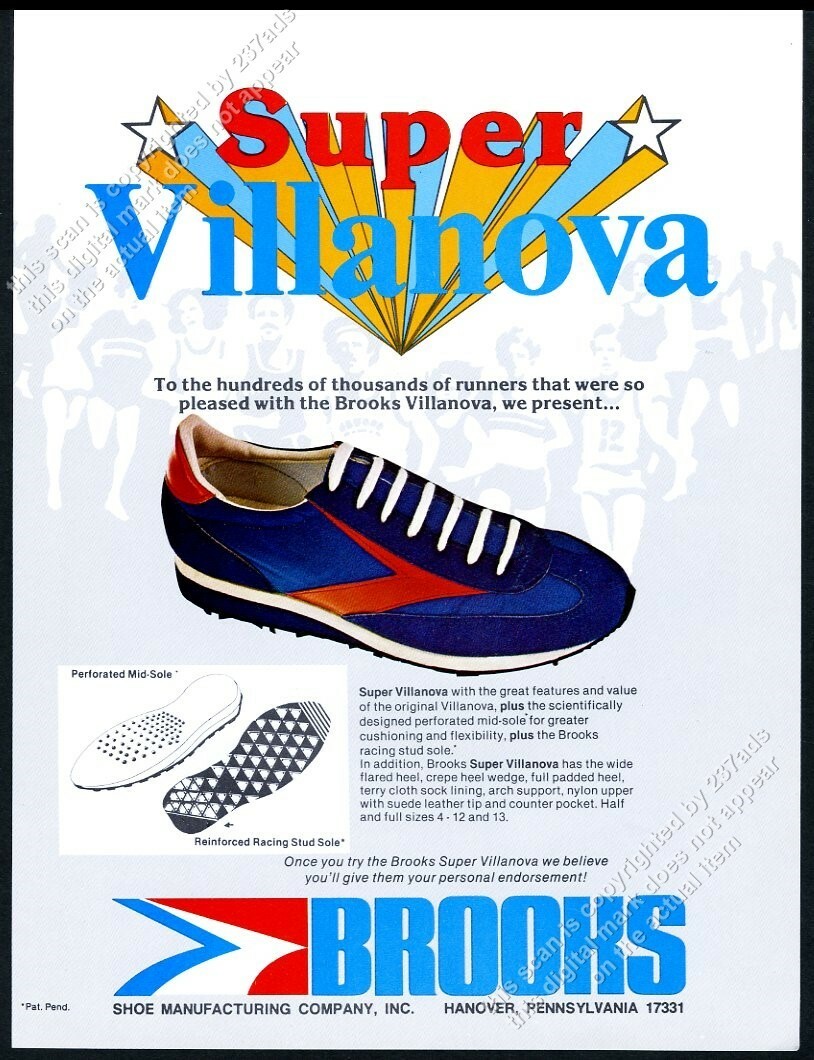 靴 80's BROOKS VILLANOVA BROOKS 80s Vtg Sneakers VILLANOVA 400 Mark Ⅱ Royal Blue