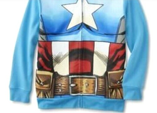 The Avengers CAPTAIN America Hoodie NEW Boy's size 8 Avengers Costume Jacket NWT - Picture 5 of 6