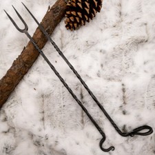 Medieval Hand Forged Feast of Emperors Medieval Serving Fork and Skewer Set