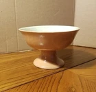 Vintage Red Wing Pottery 2301 Pedestal Compote Bowl Tan Green Inside Speckled