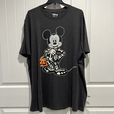 Mickey Mouse Costume Skeleton T-Shirt Mens Size 3XL Gray