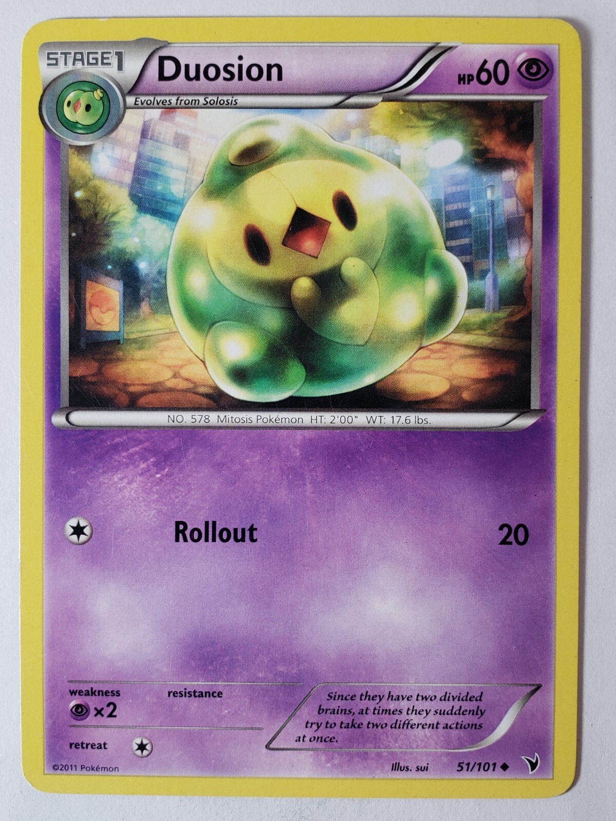Duosion 51/101 LP - Noble Victories Pokemon Card - Sui Art