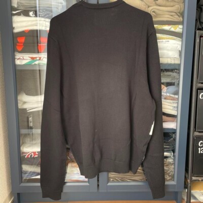 Stussy's big lettered logo crewneck sweater color Black size-S